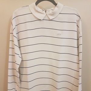 Lacoste Women Striped White Blouse, size 8/L